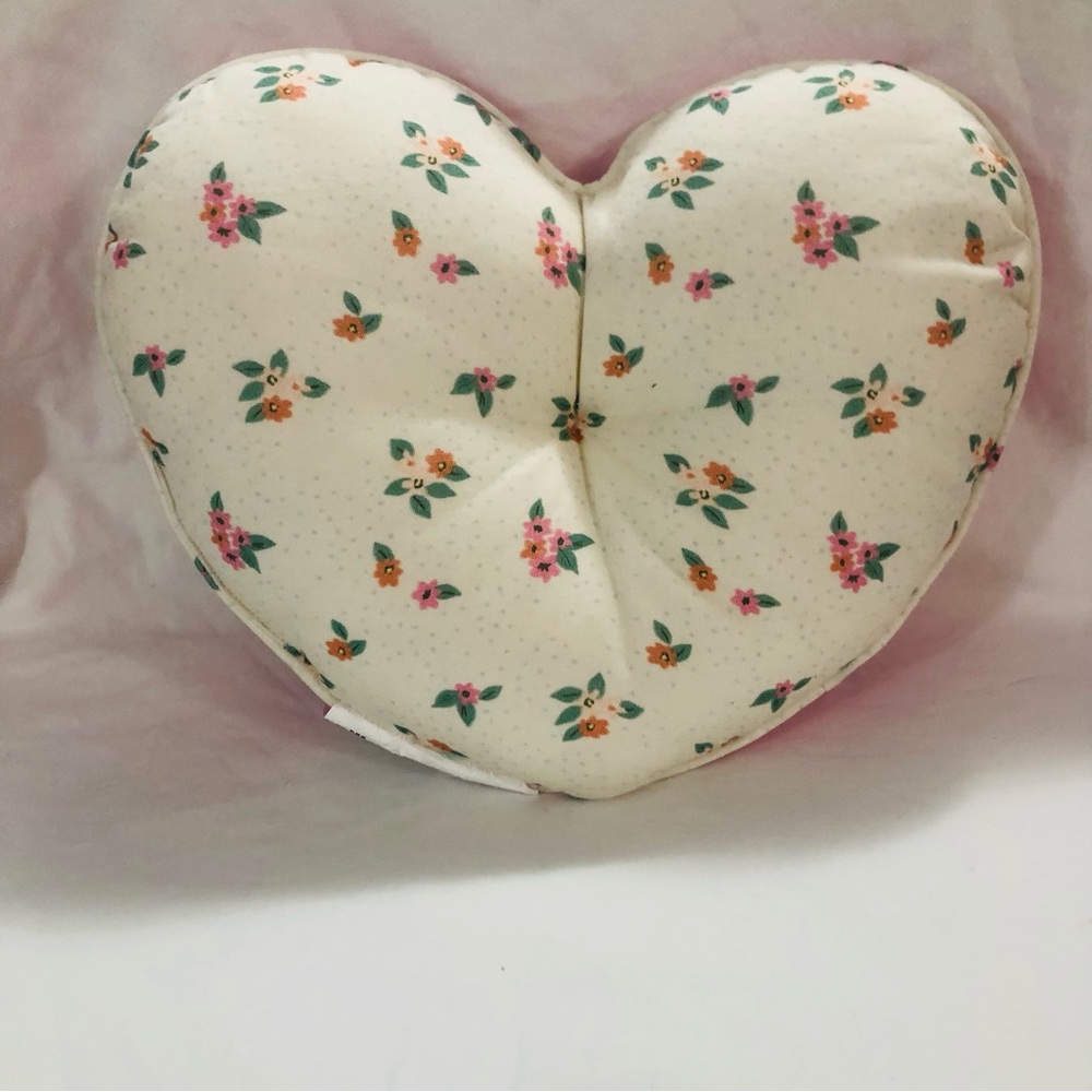 Floral Heart-Shaped Cushion pillow pink floral.
